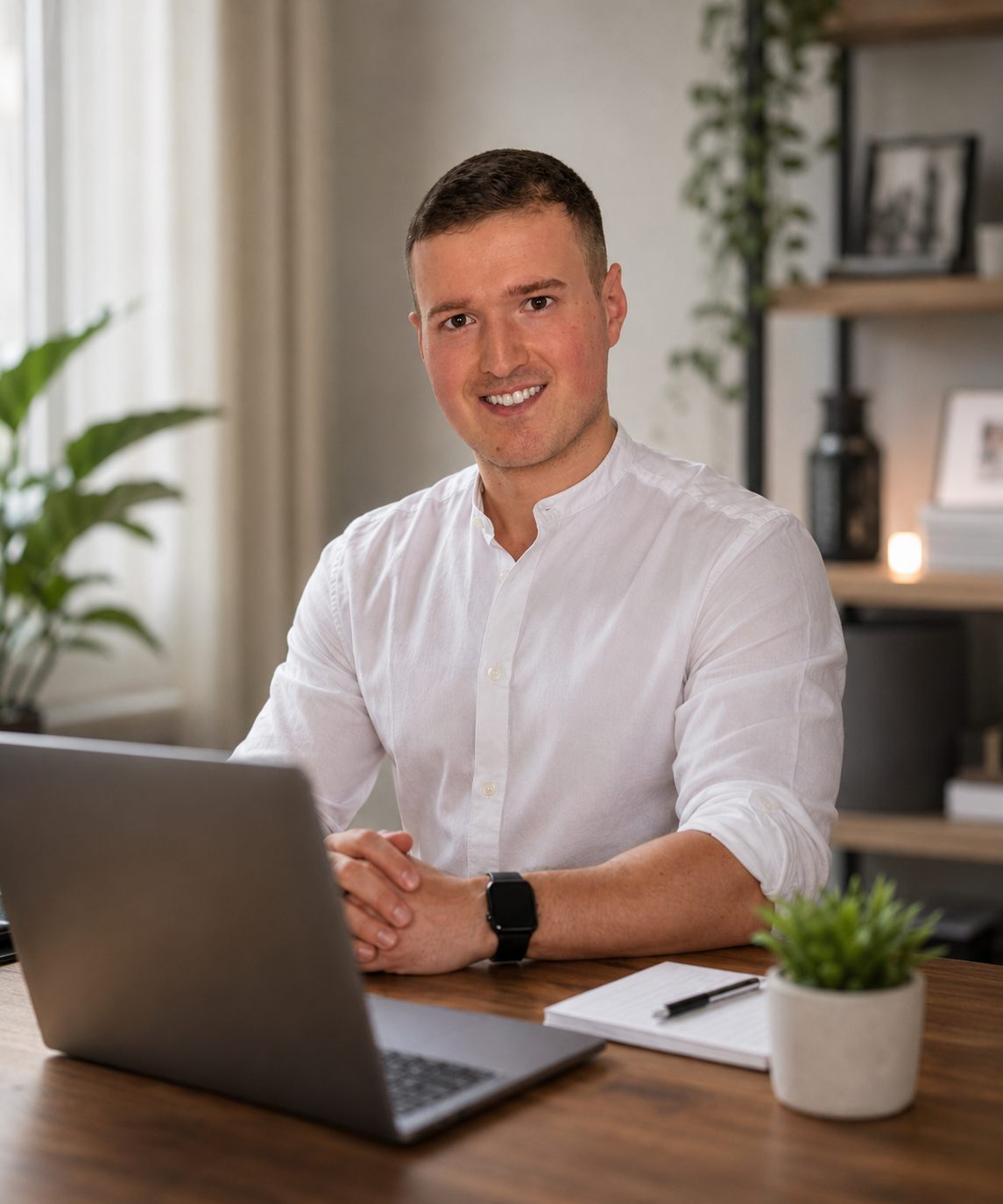 Lukas Vogel im Videocall mit einem Klienten während einer Online-Ernährungsberatung